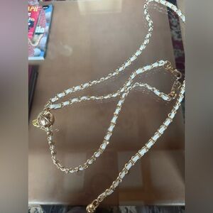 Elegant Gold and White Chain. Adjustable. Unbranded.